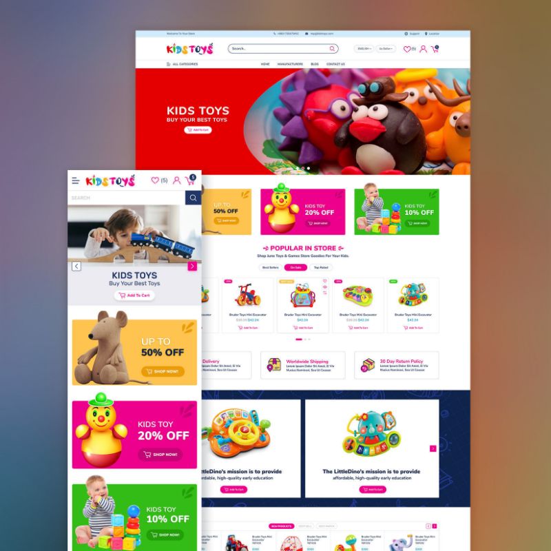 Responsive nopComerce Theme for Kids Toys