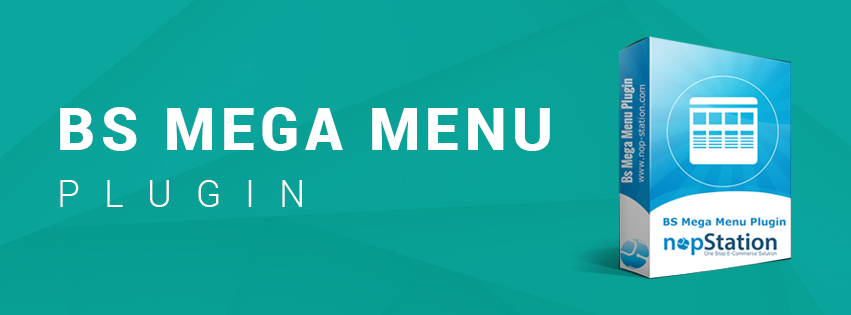 "BSmegamenu”, a Nopstation plugin that shows your products in a more organized way