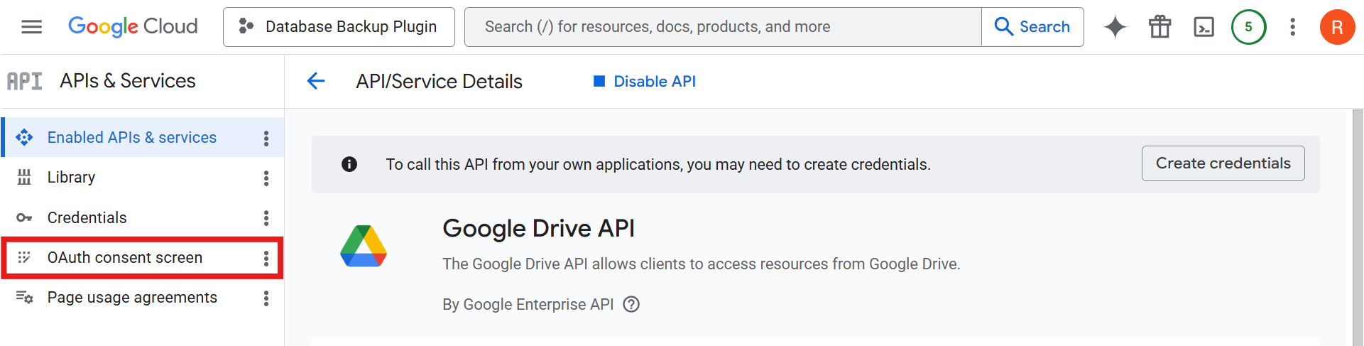 Google OAuth consent screen configuration