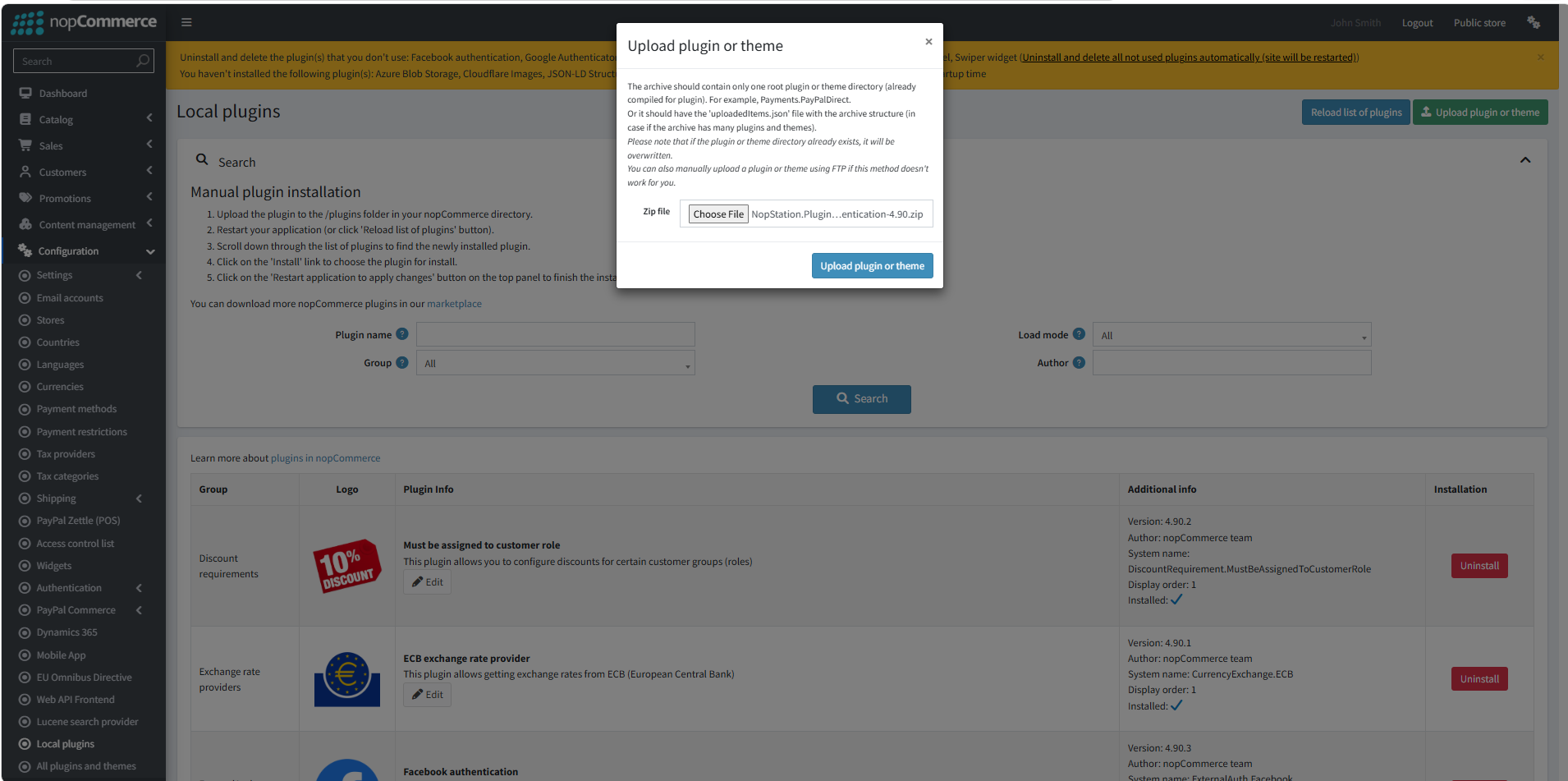 Select 2FA Plugin zip file