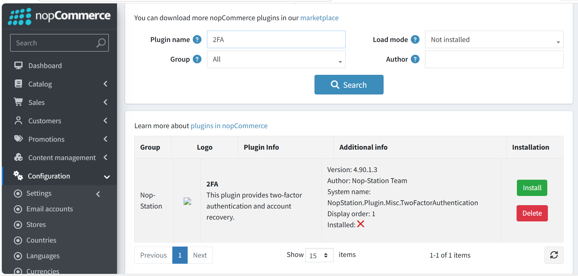 Install 2FA plugin