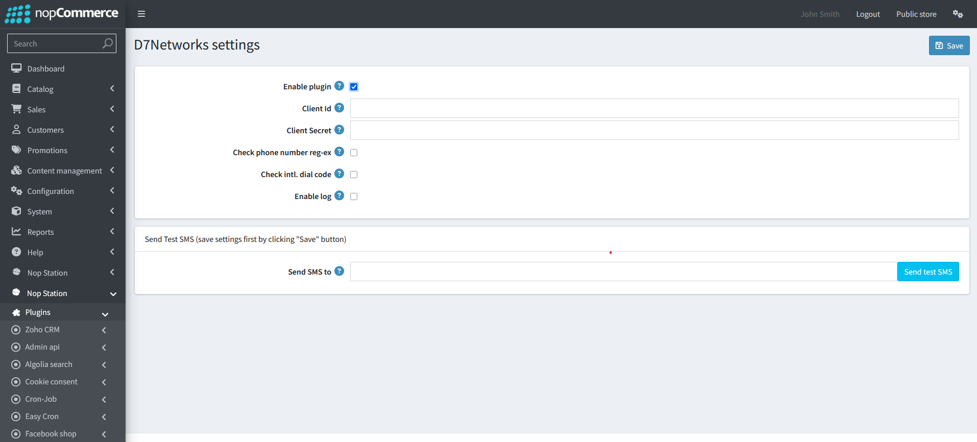 configure-D7-config sms