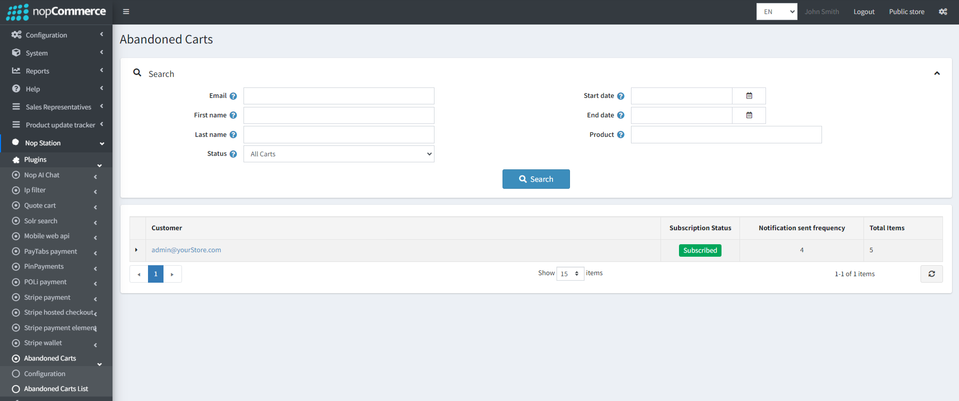 solr product settings