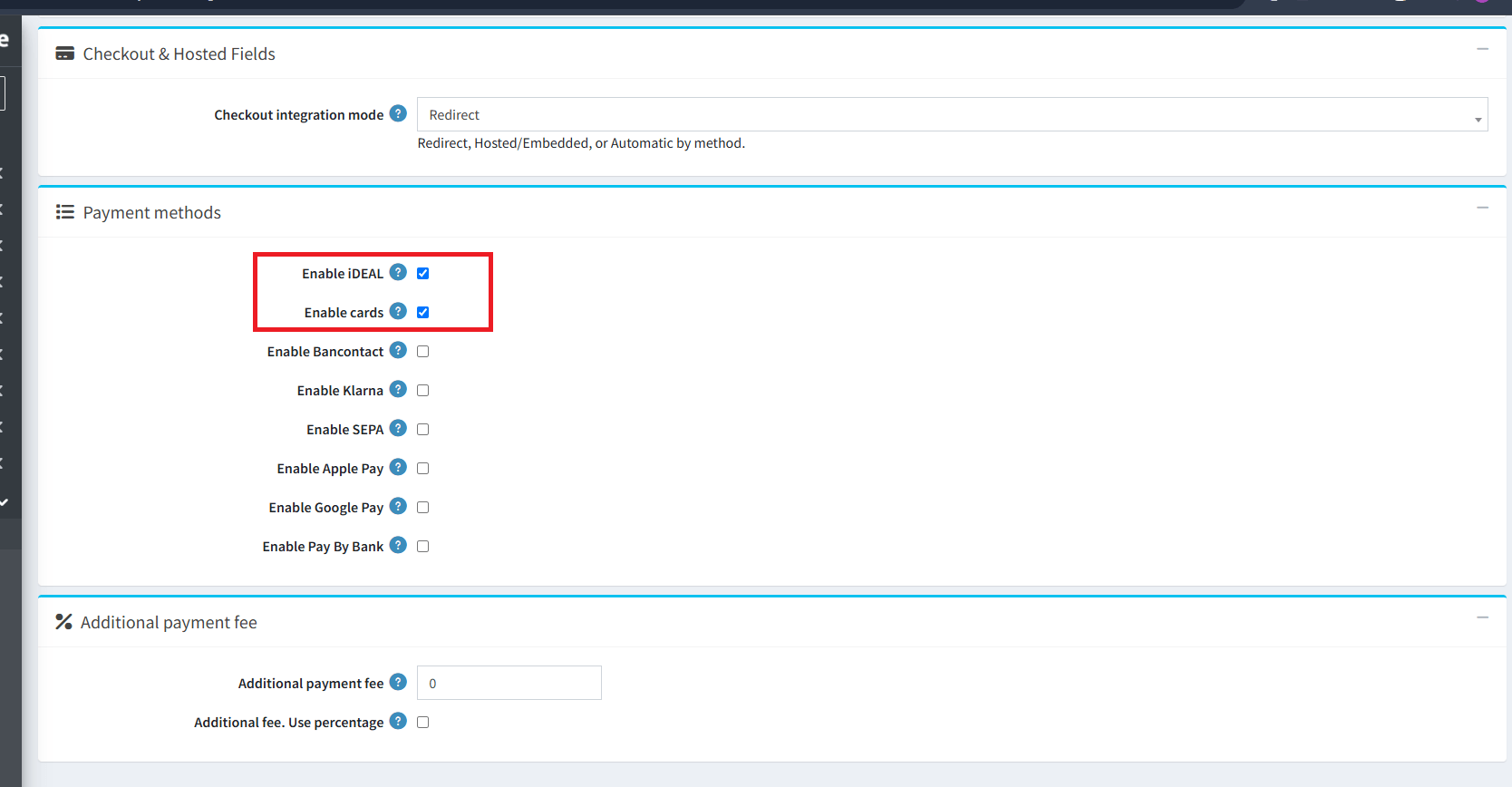 Buckaroo payment methods configuration
