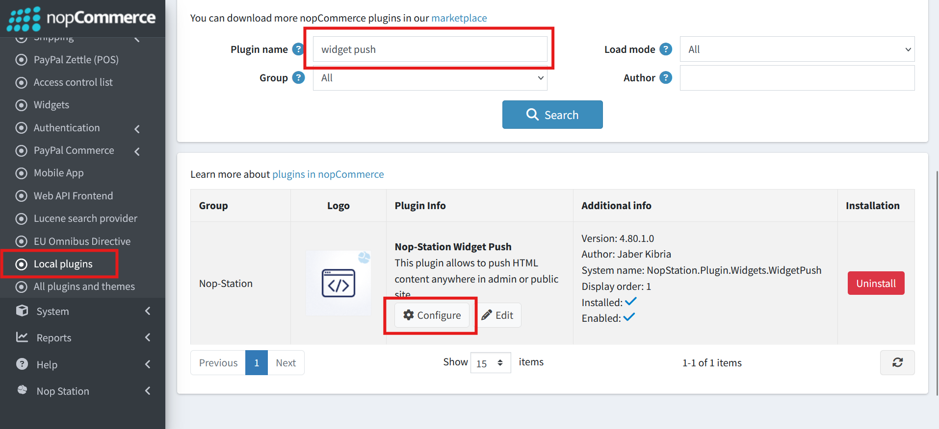 enable plugin