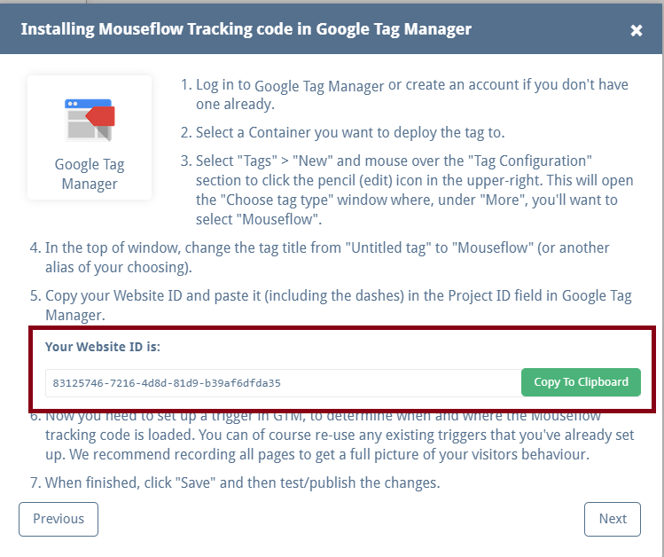 installing mouseflow tracking code