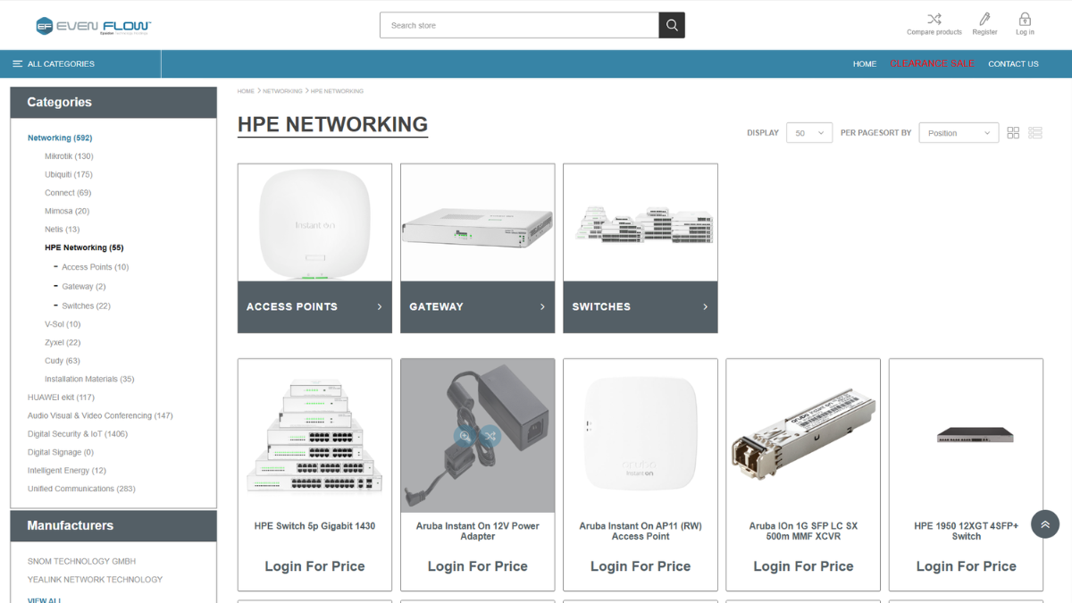 Guest product page shows Login For Price until account login resolves trade pricing