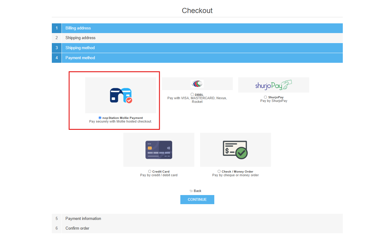 Mollie Checkout Options
