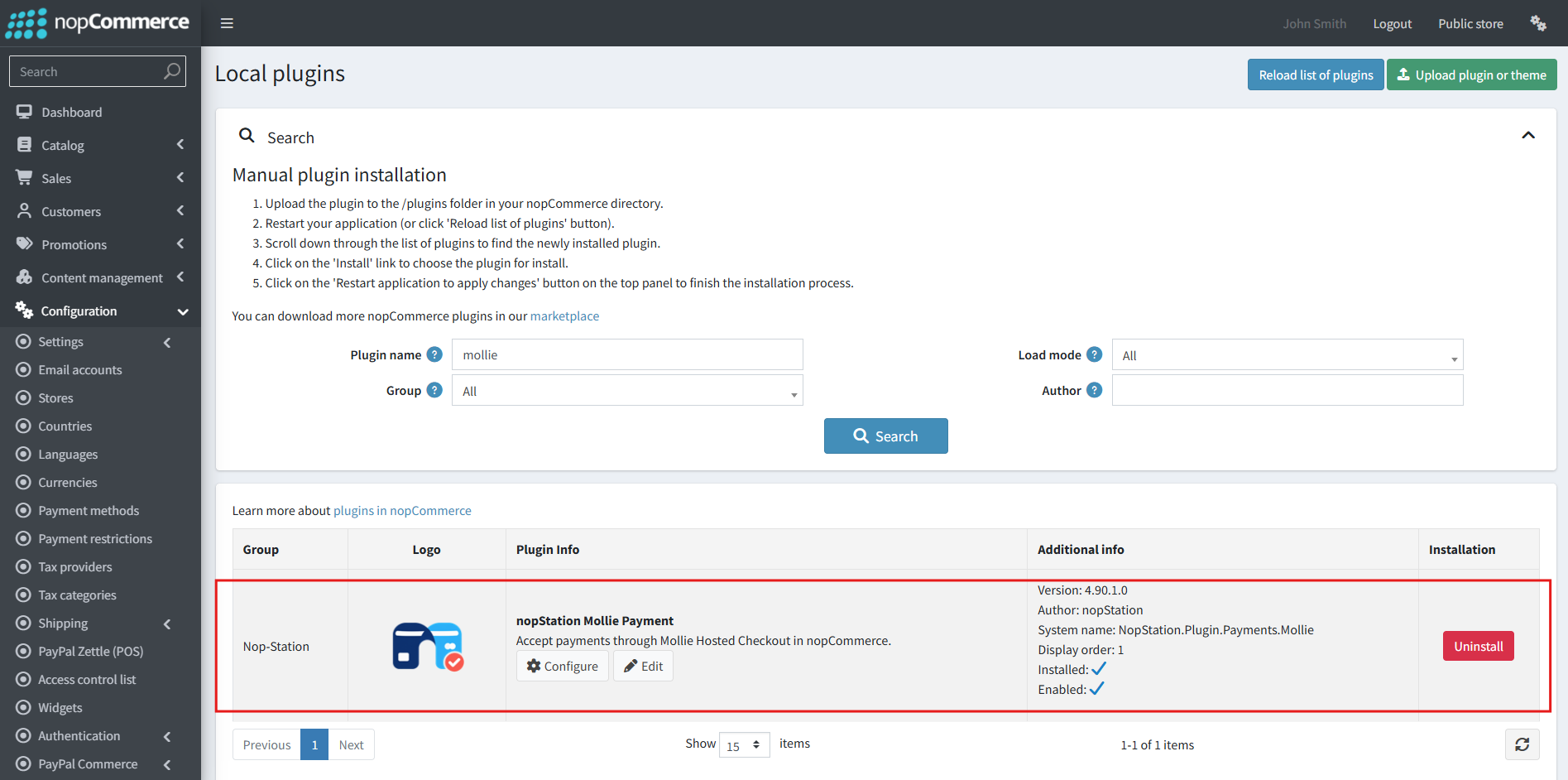 Install Mollie Payment plugin