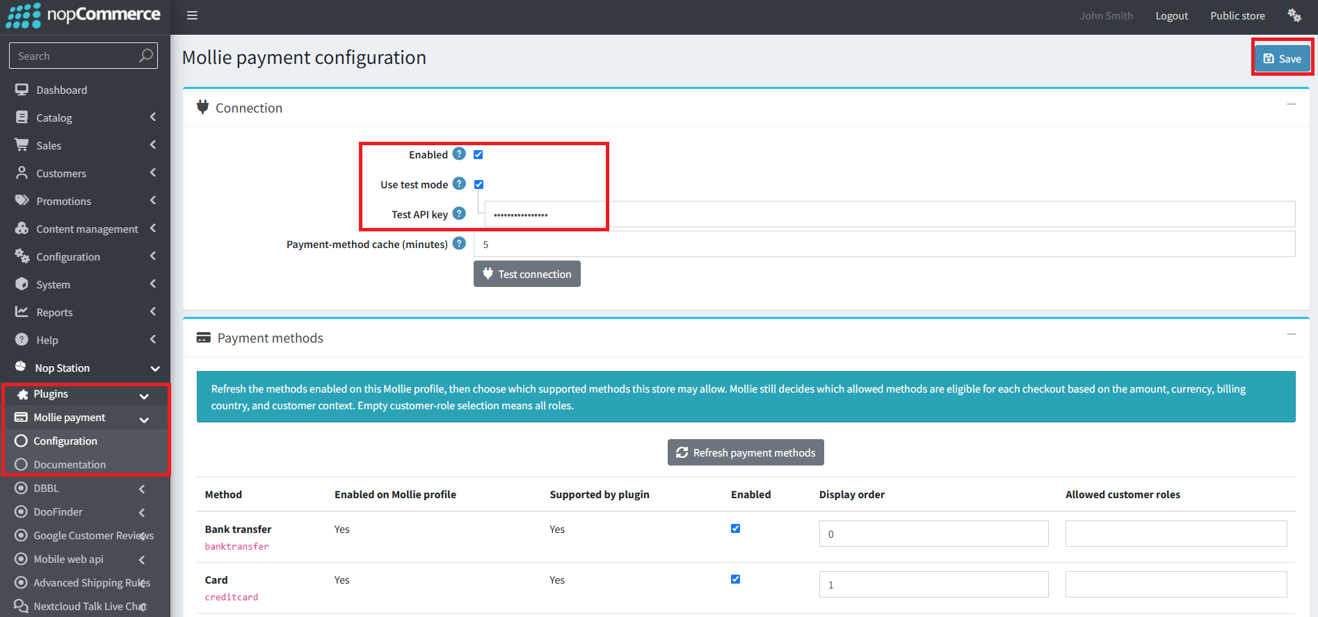 Mollie Payment Plugin Configuration