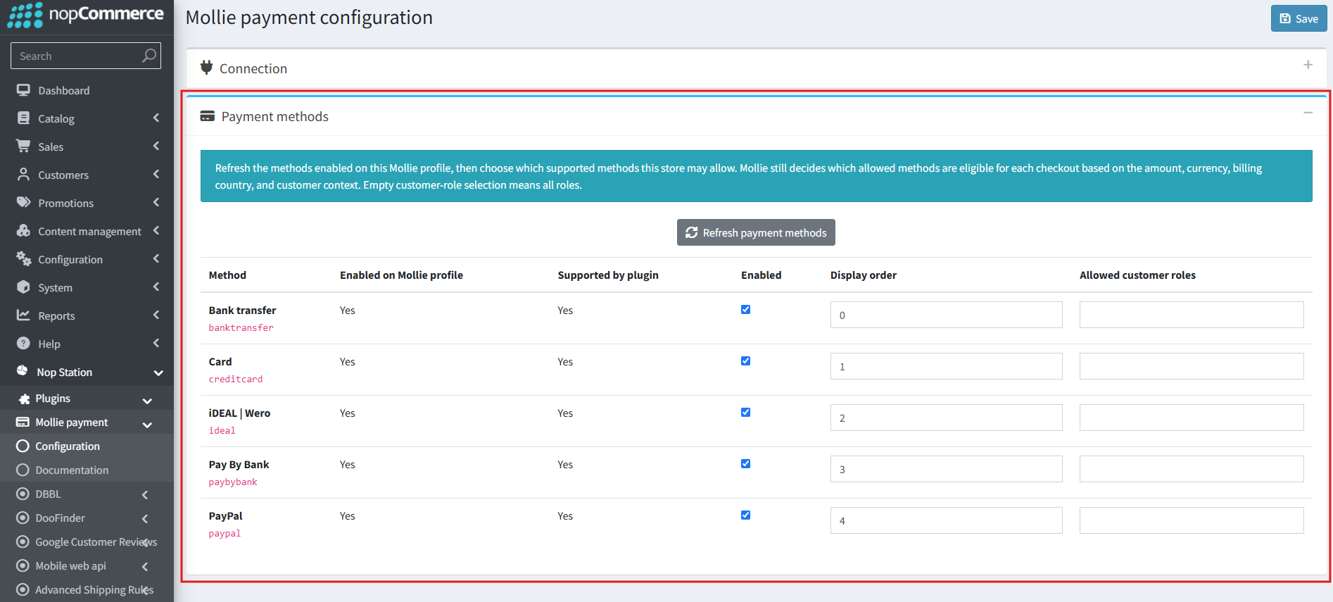 Payment Method Management