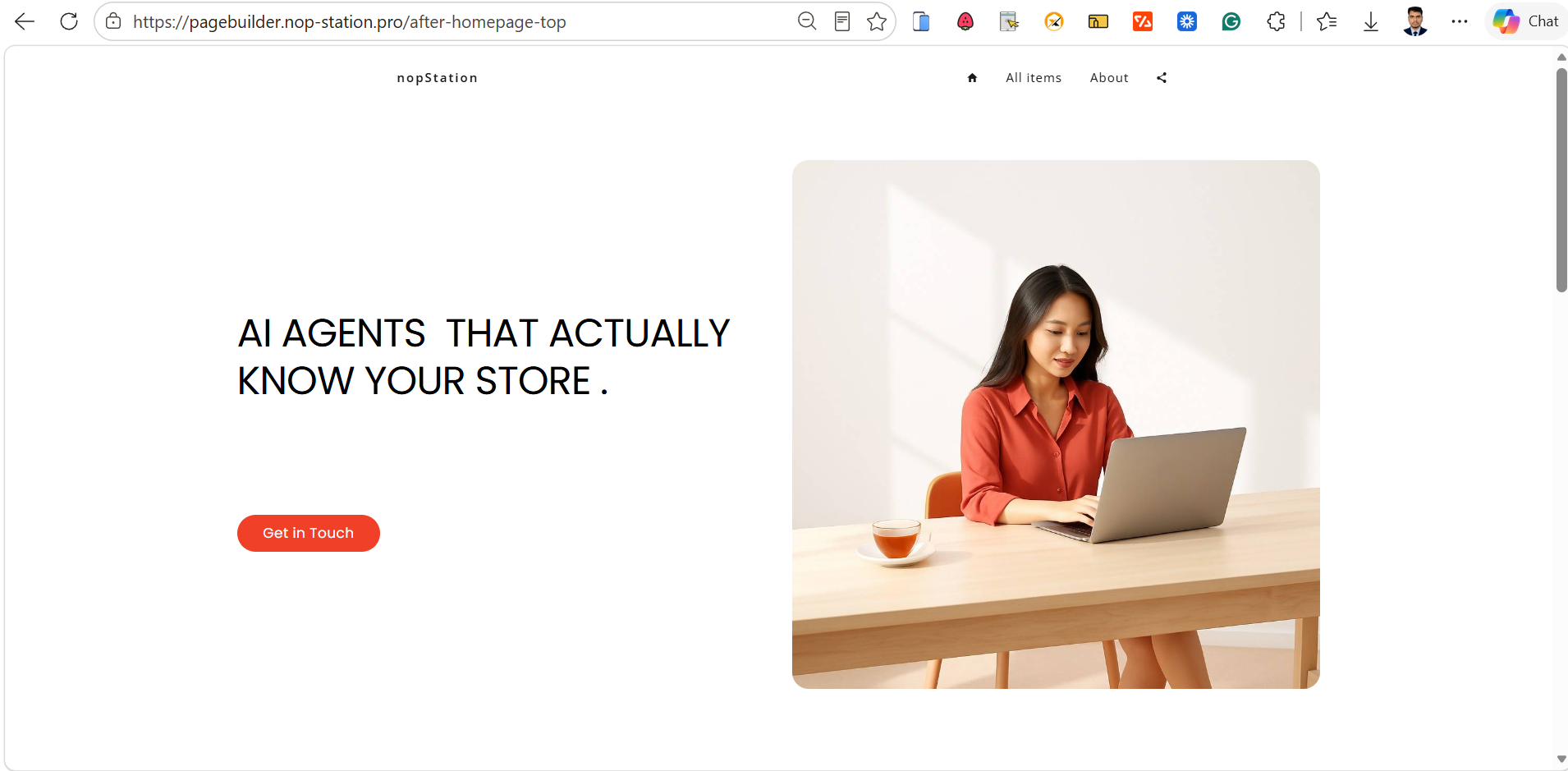 Designing page example