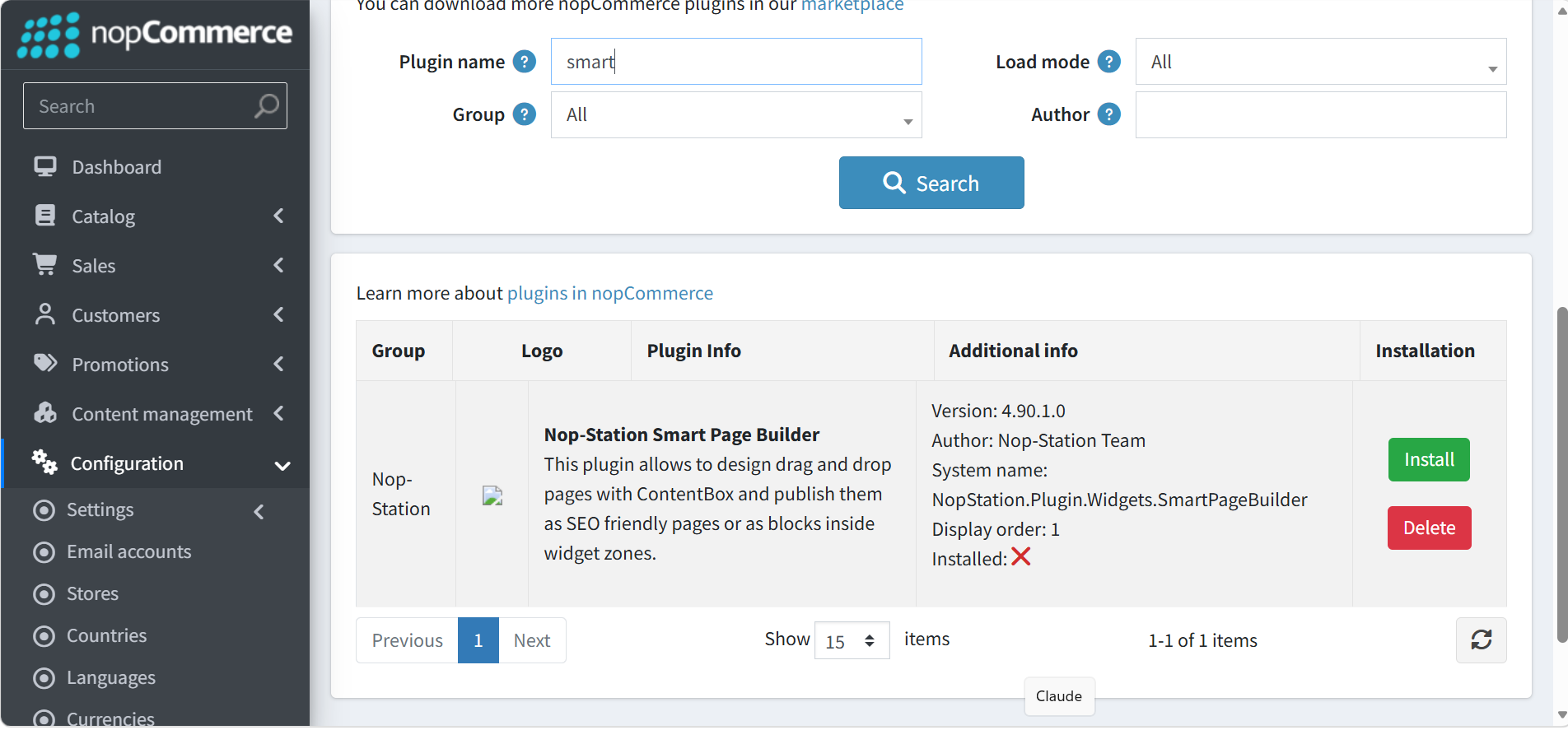 Smart Page Builder plugin listed