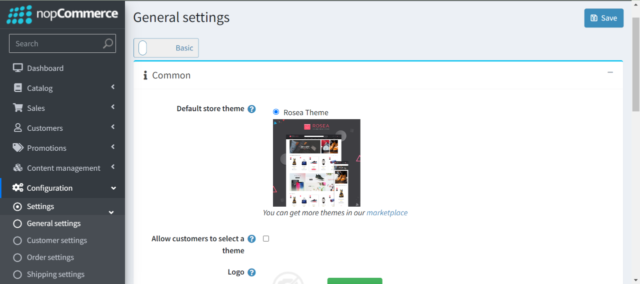 select default theme