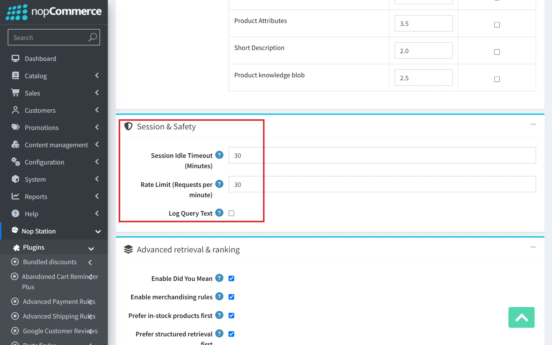 Session & Safety Configuration
