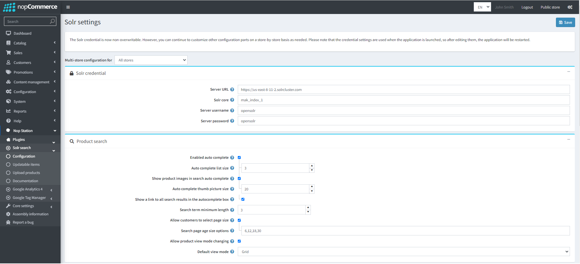 solr credentials