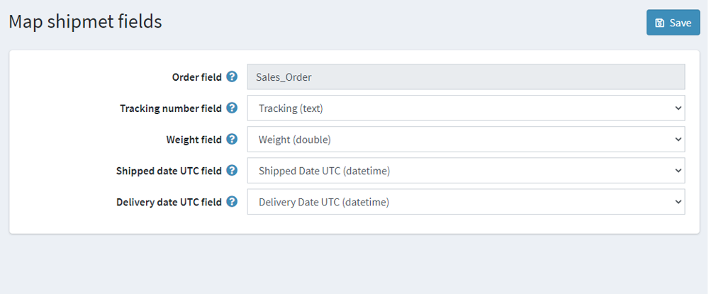 zoho shipment fields