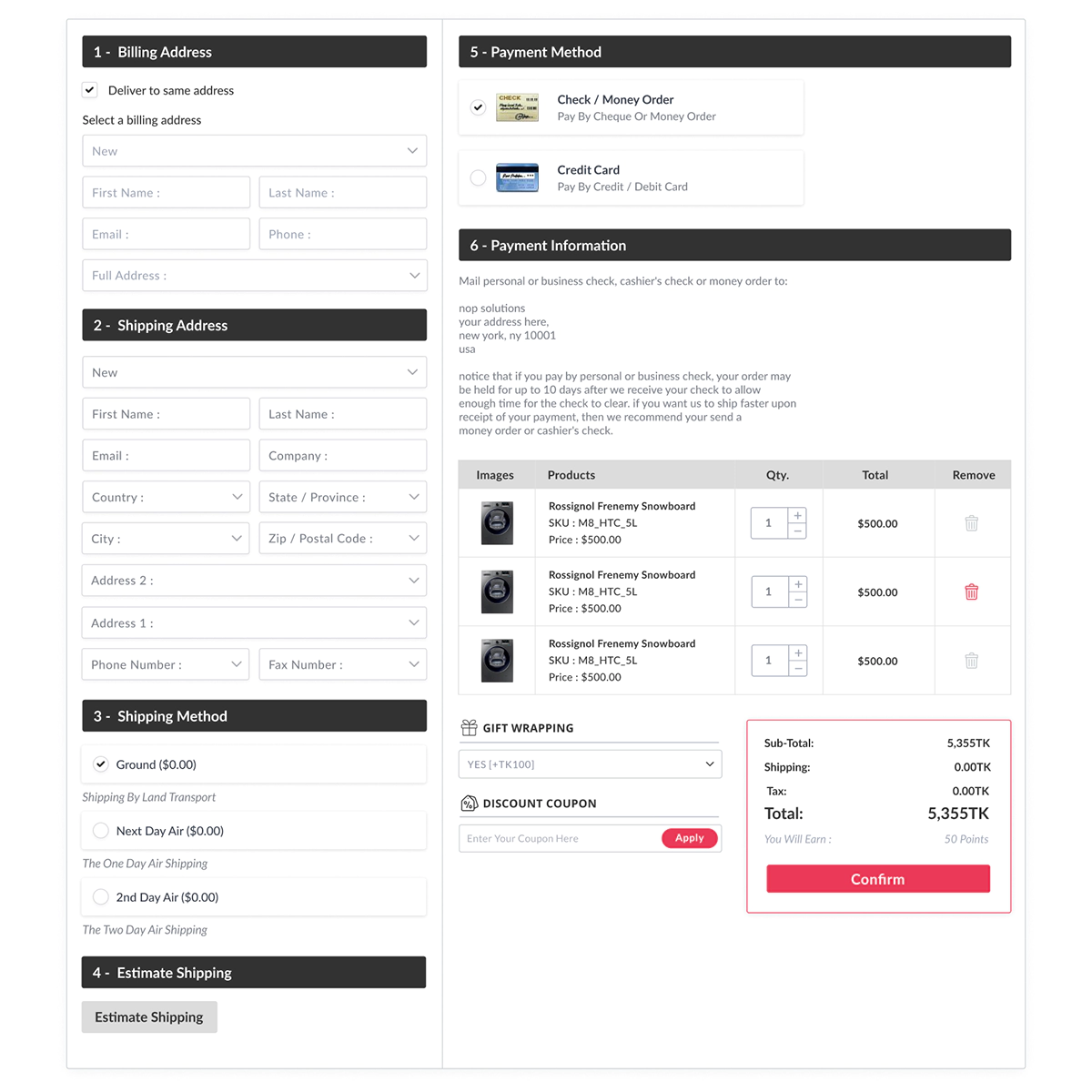 one csp checkout
