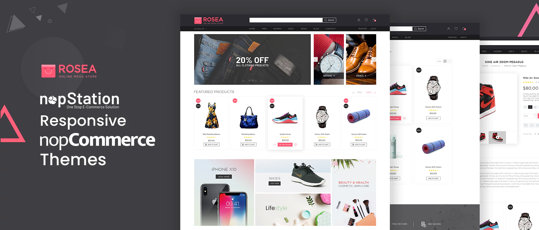 rosea theme homepage view