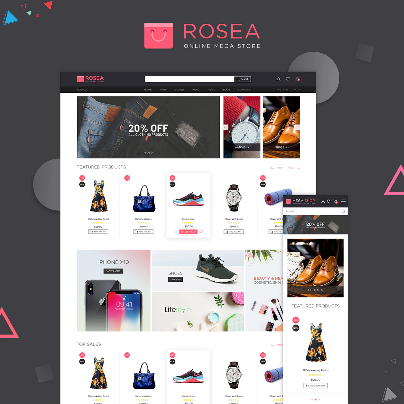 rosea theme all page