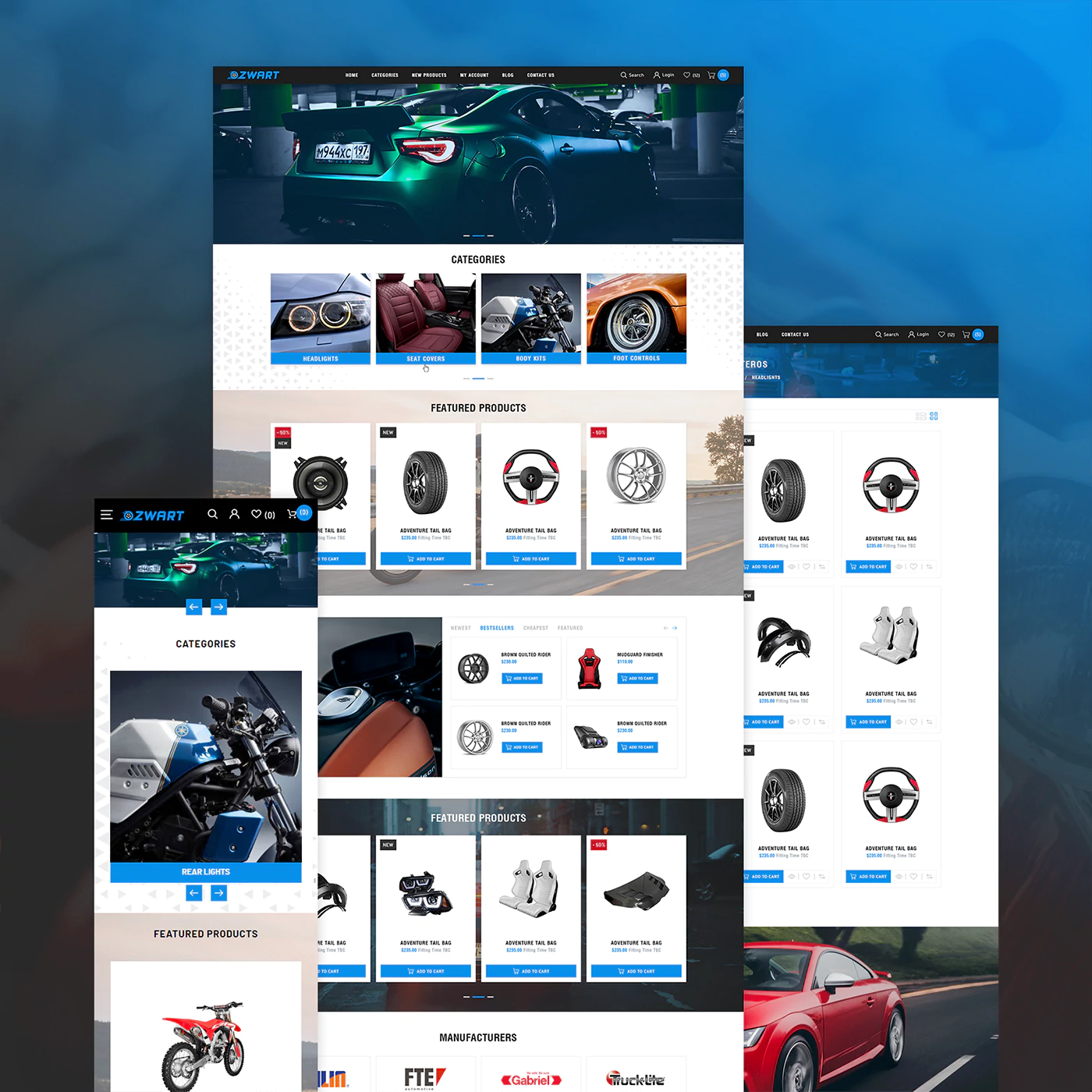 zwart theme all page