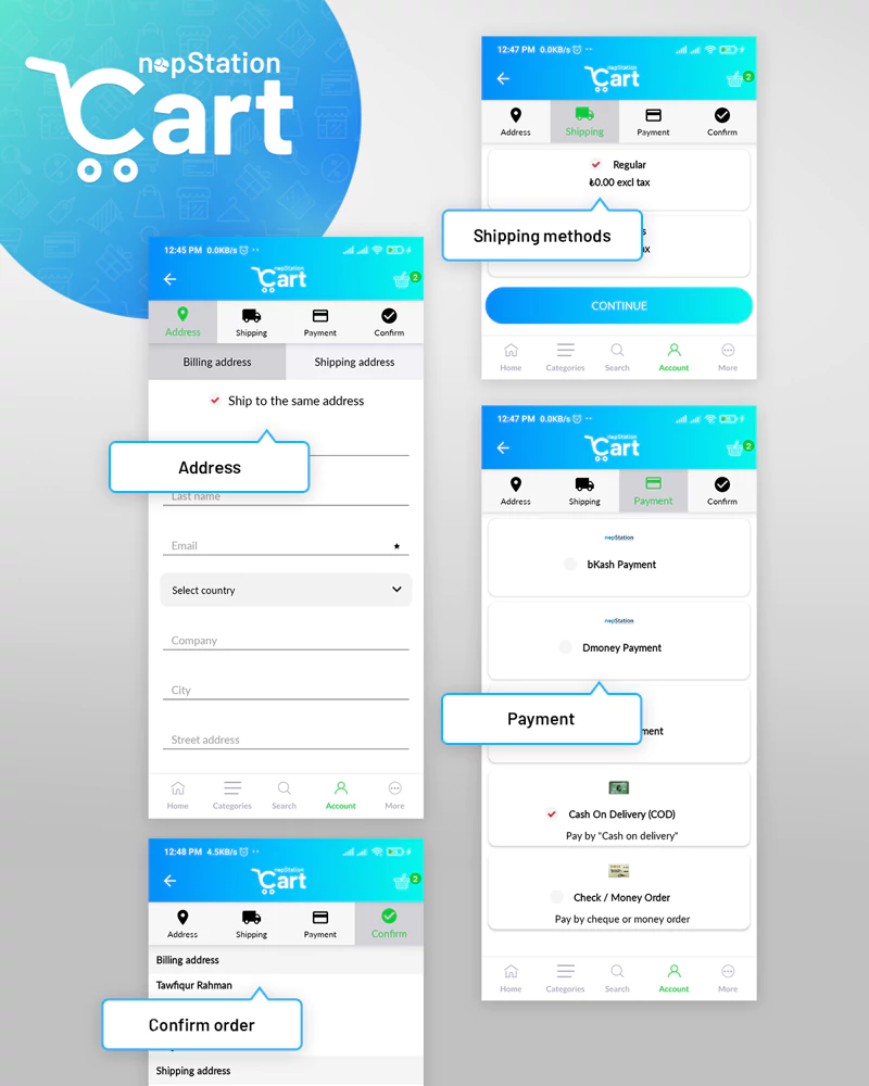 app banner checkout details