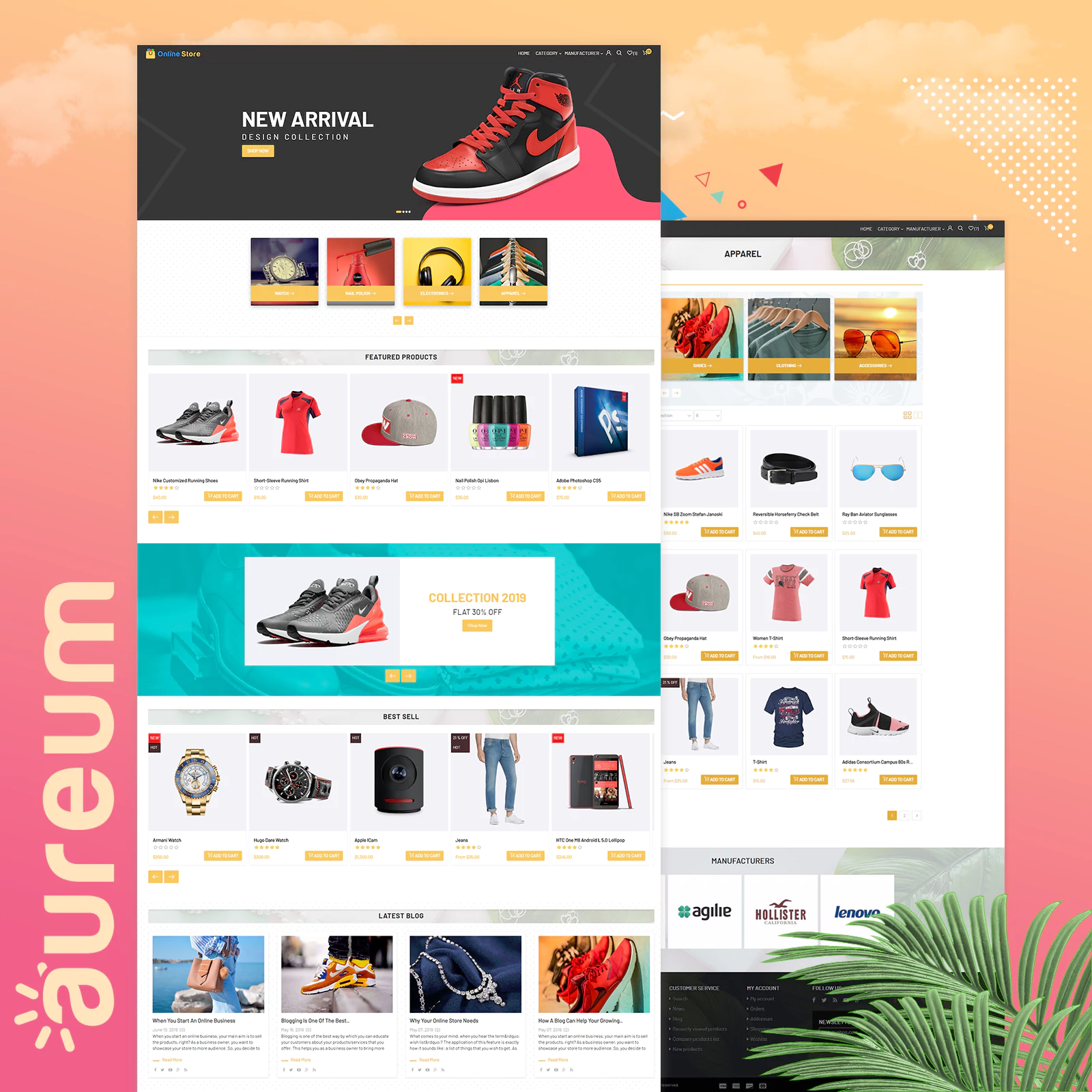 aureum theme all page