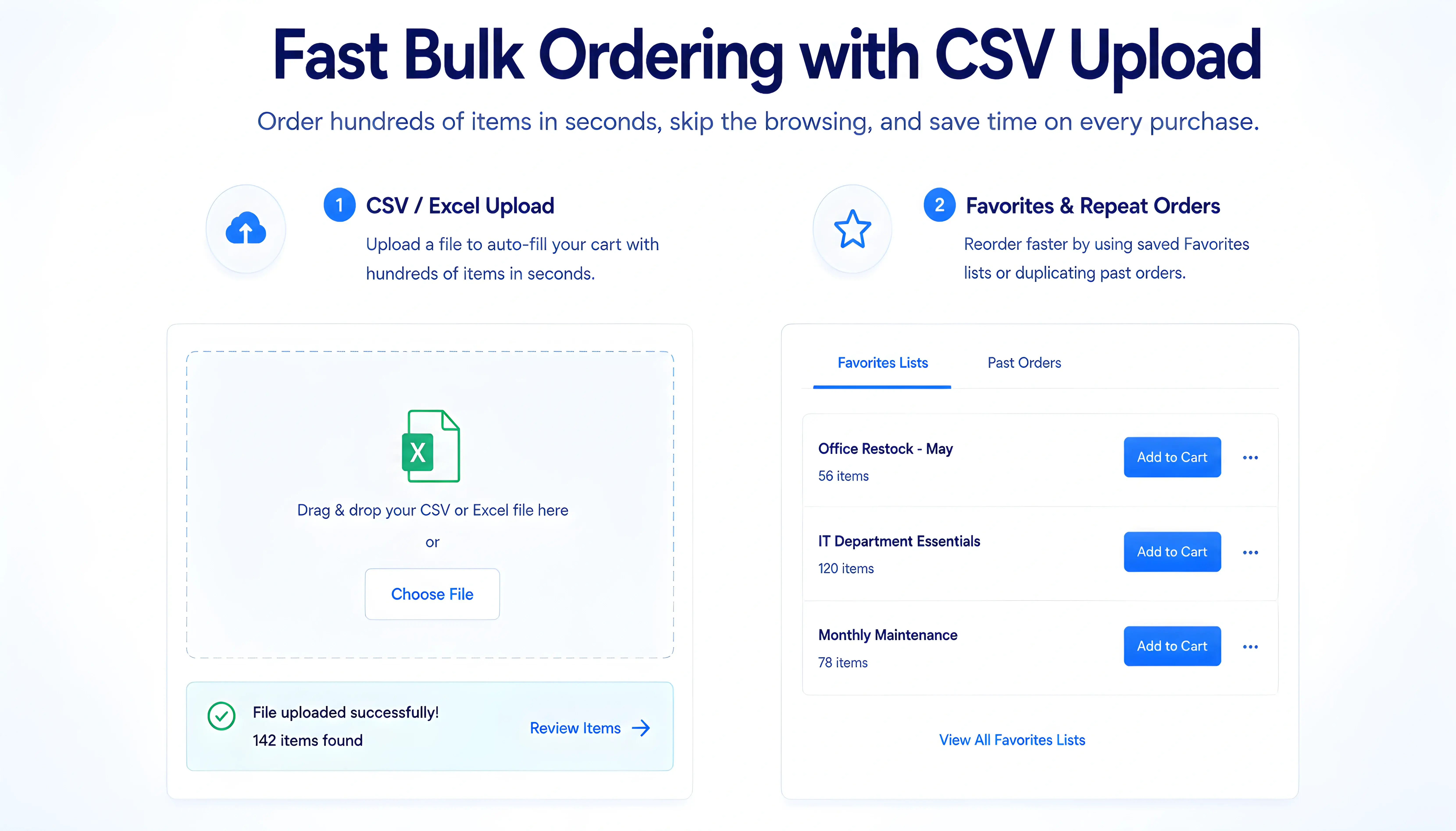Fast Bulk Ordering with Quick Order and CSV Upload