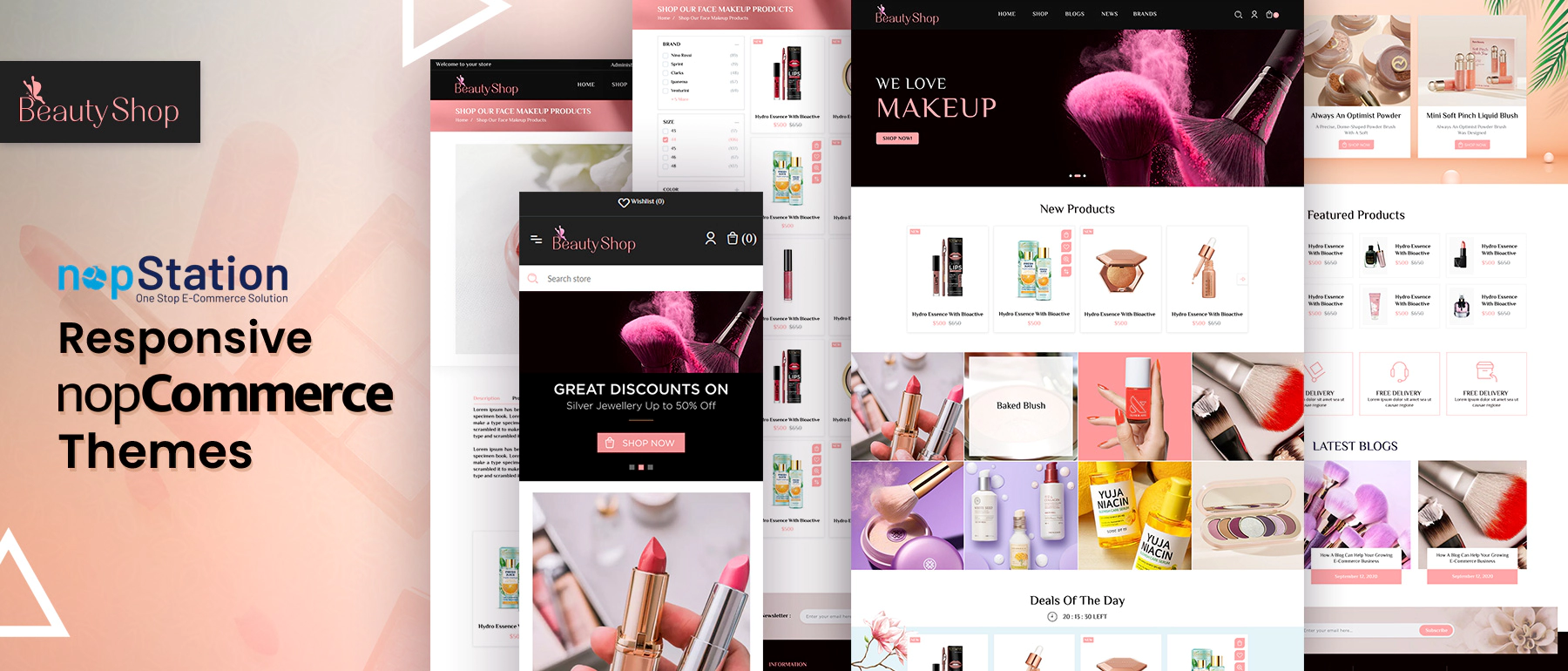 beautyShop theme homepage view