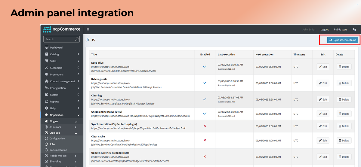 Admin Panel Integration
