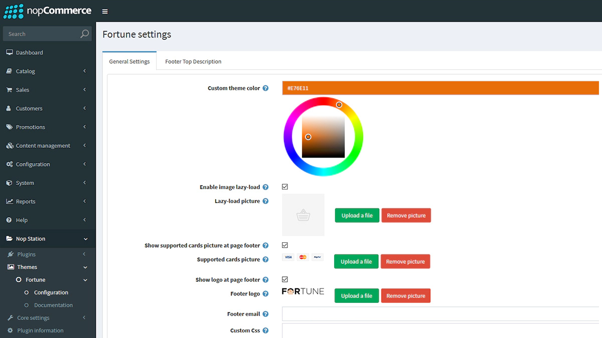 fortune theme configuration