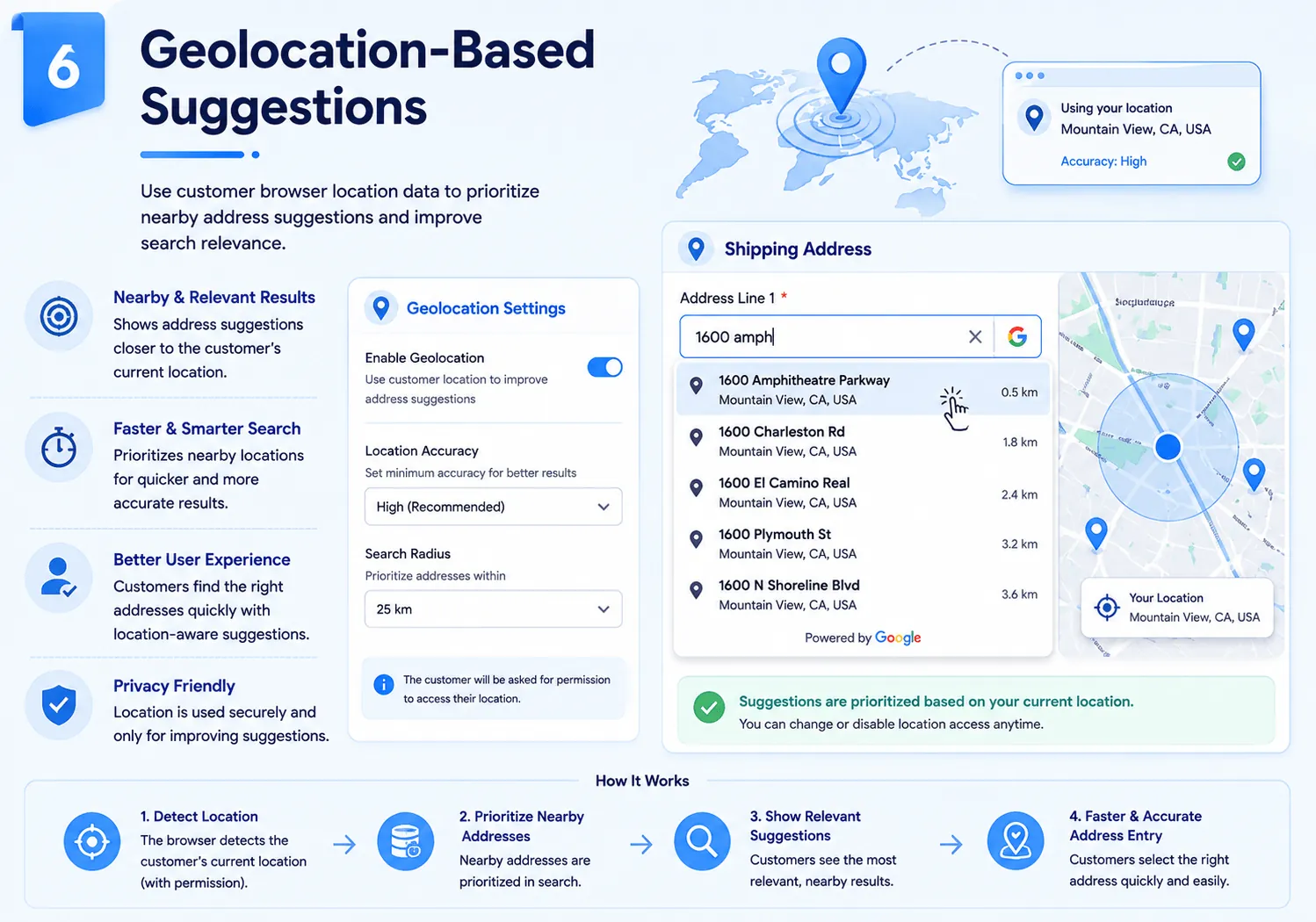 Geolocation-Based Suggestions Screenshot