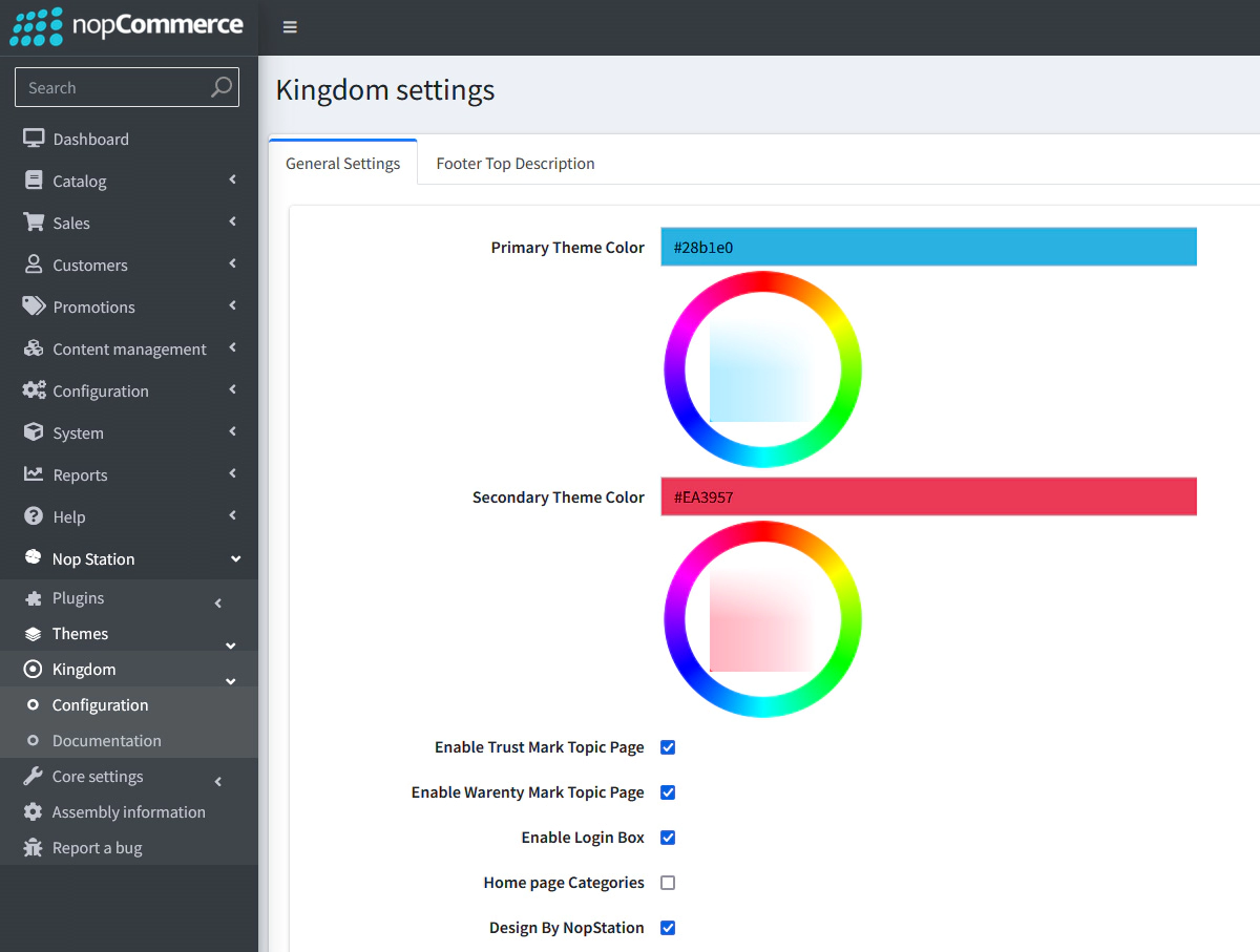 kingdom theme configuration