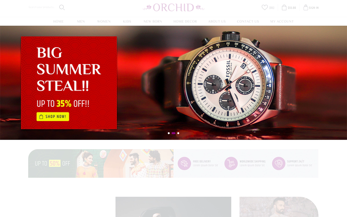 orchid theme anywhere slider