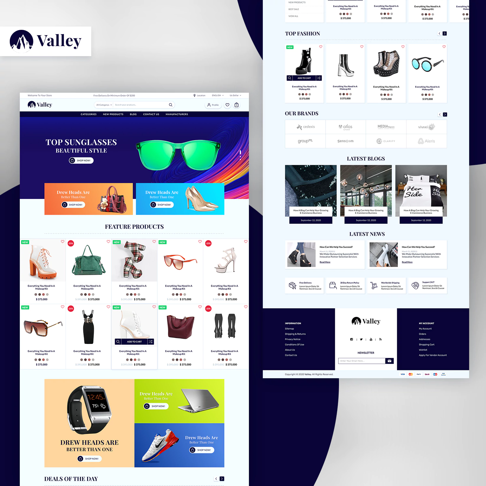 valley theme all page