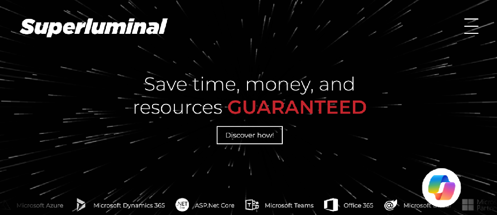 Superluminal Software website banner