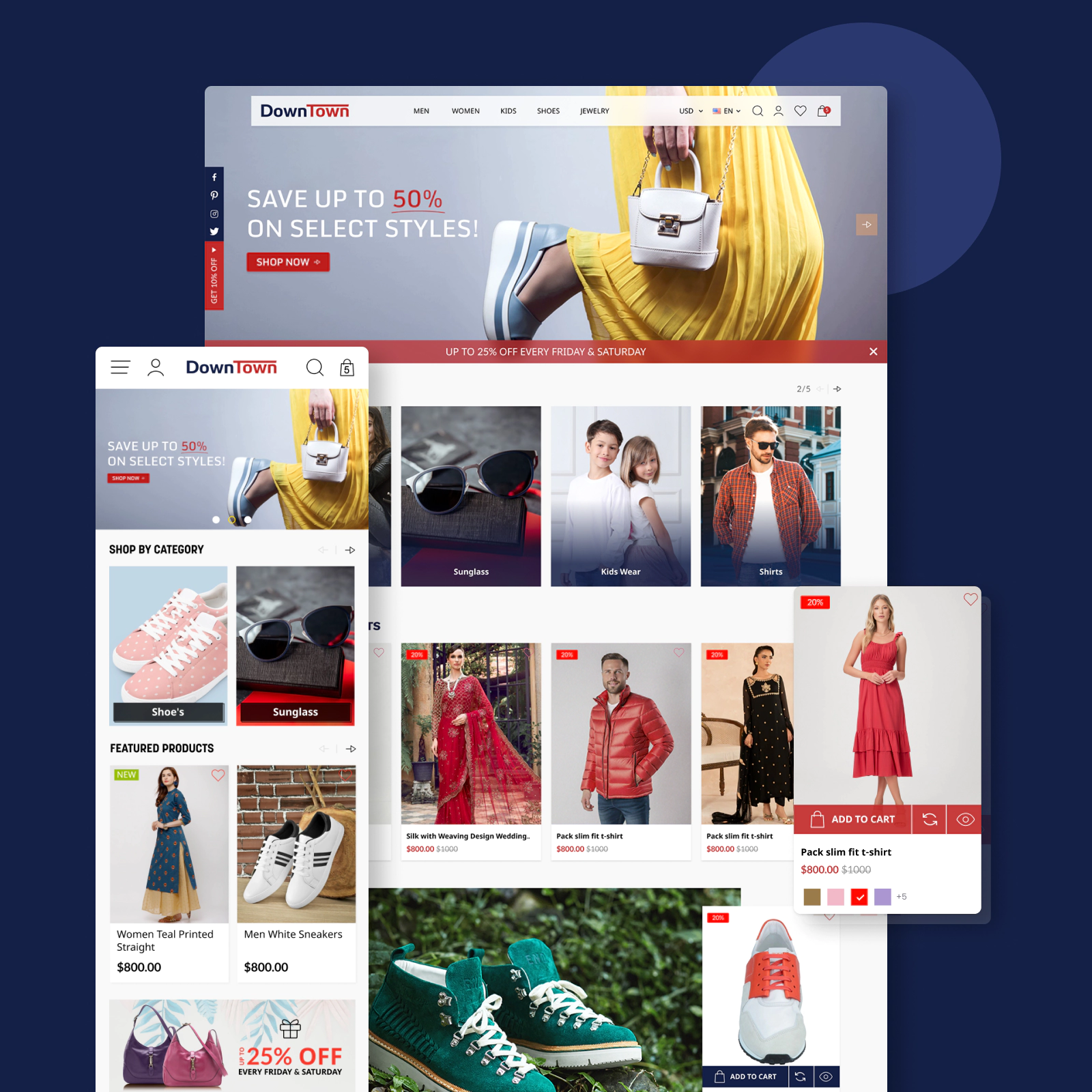 Downtown theme homepage banner