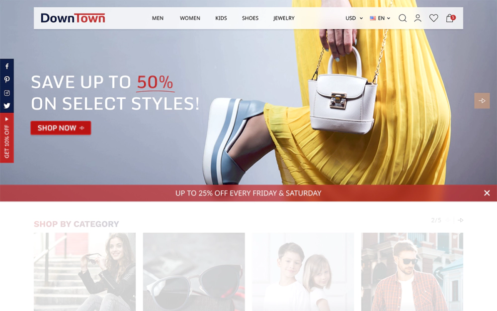 Downtown Theme anywhere slider