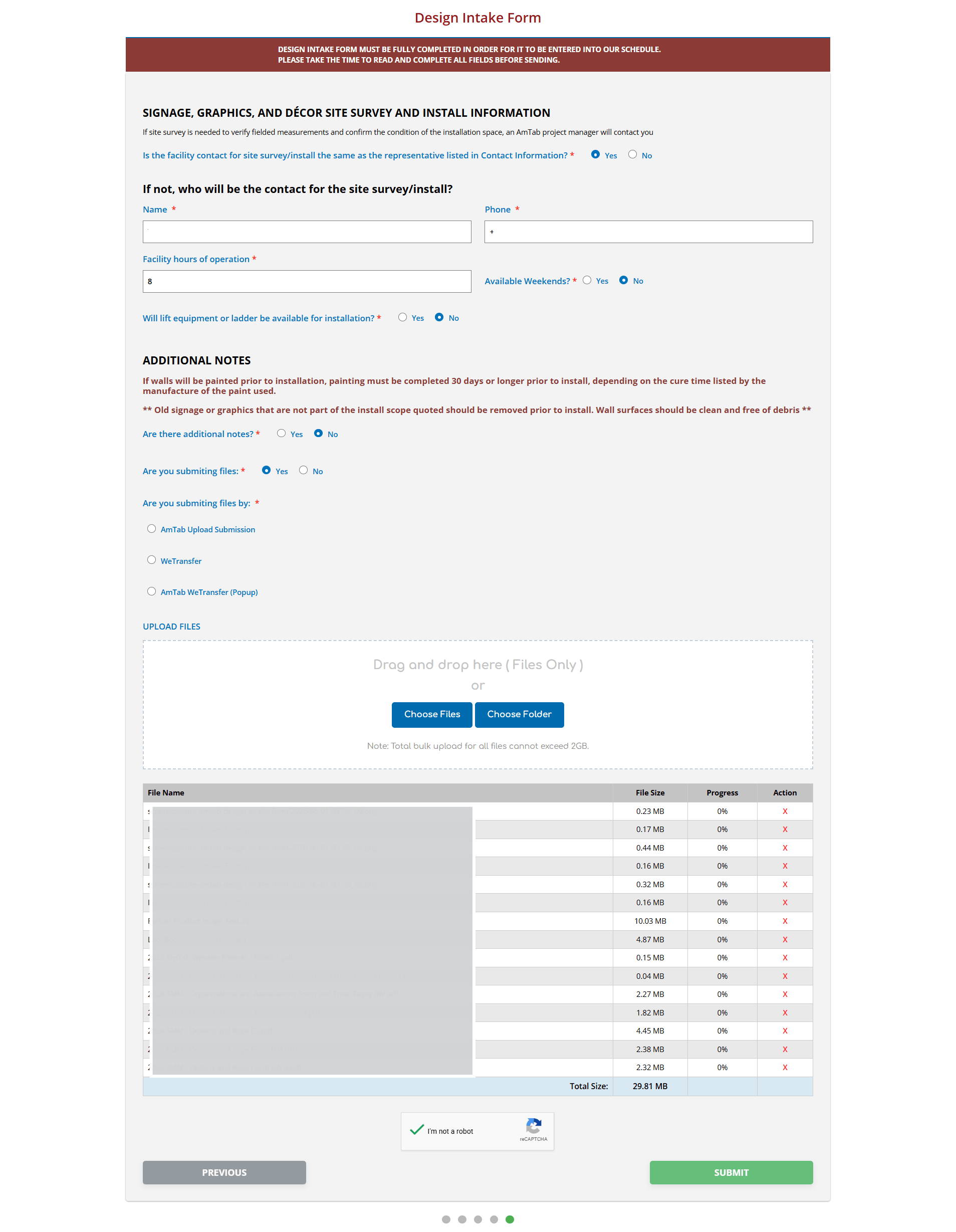 Design Intake Form