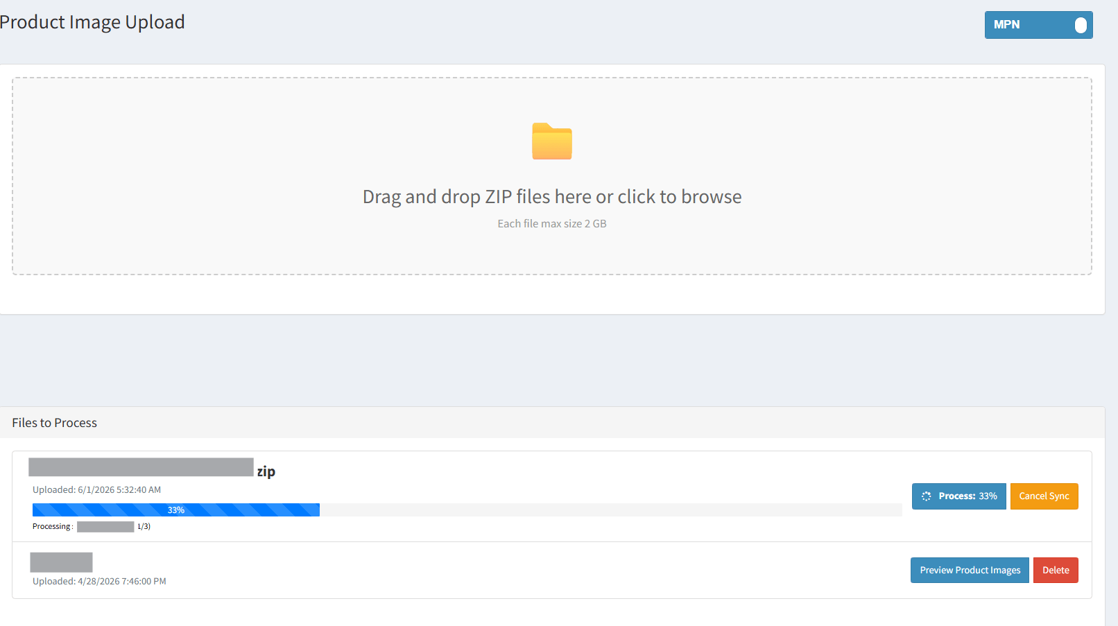 Product Image Upload (Processing)