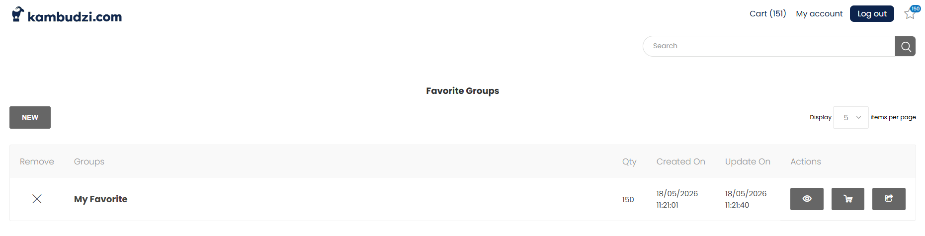 Favorite Cart (Groups)