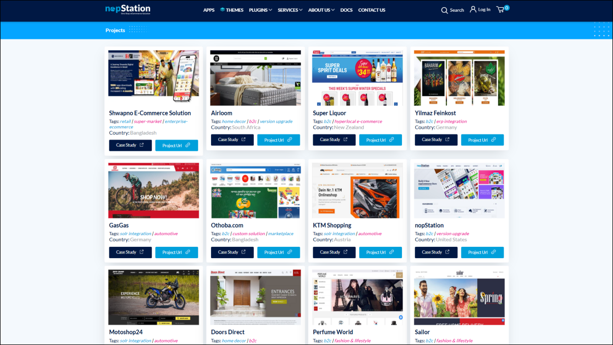 Projects & case studies listing