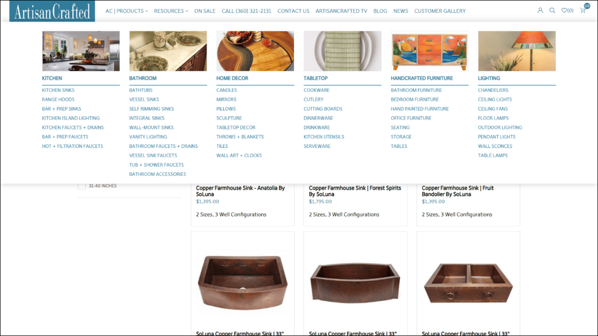 Storefront Mega Menu with Images