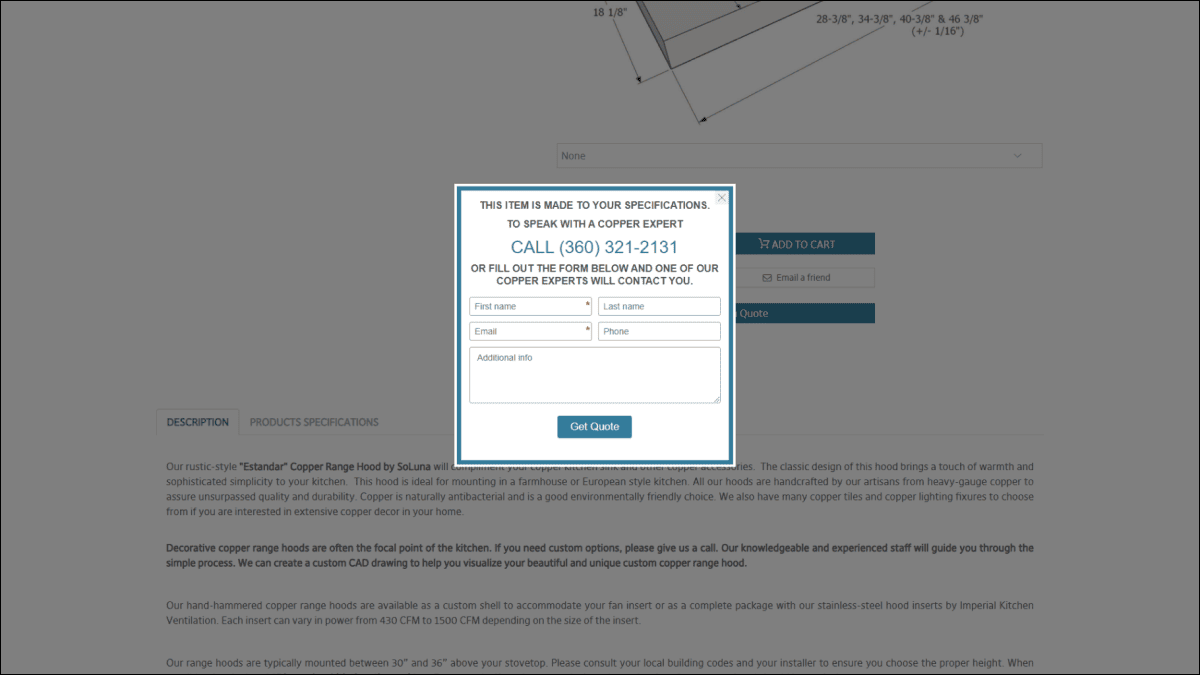 Product Quote Functionality