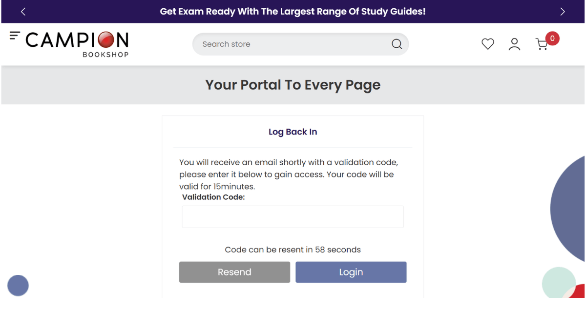 Student login with one-time validation code Student login with one-time validation code