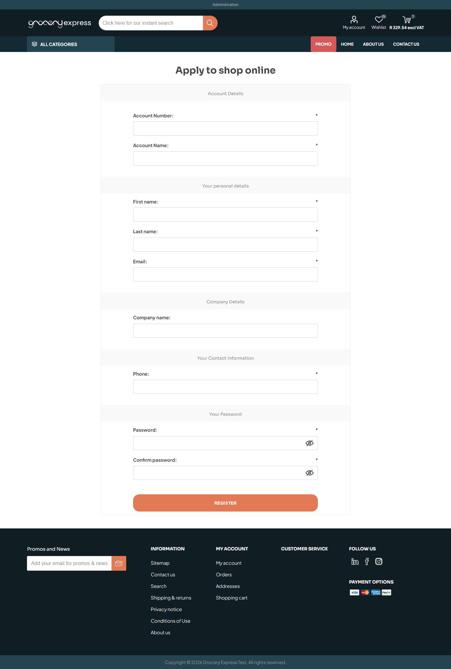 B2B trade registration form B2B trade registration form