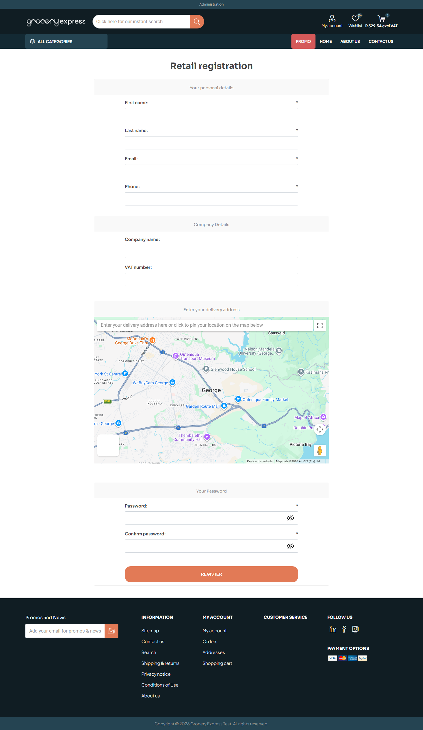 B2C consumer registration form B2C consumer registration form