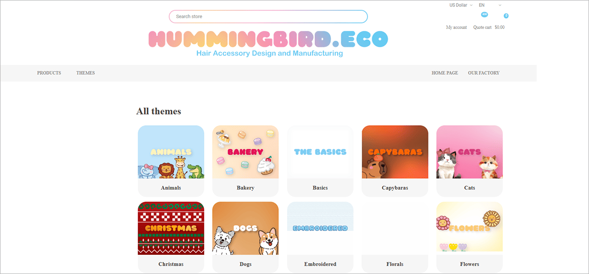 Product tags page with images