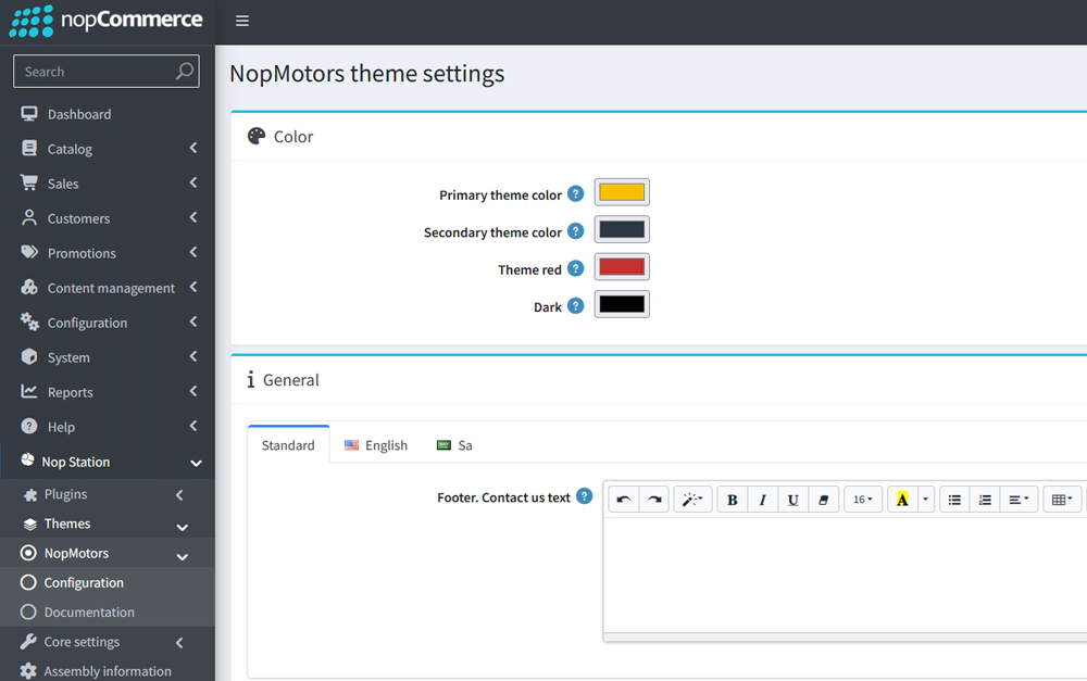 Downtown Theme configuration