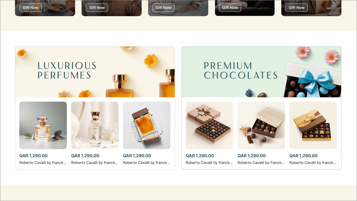 Different carousel styles on the homepage